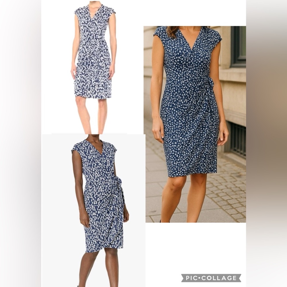 Lark & Ro cap sleeve wrap dress
